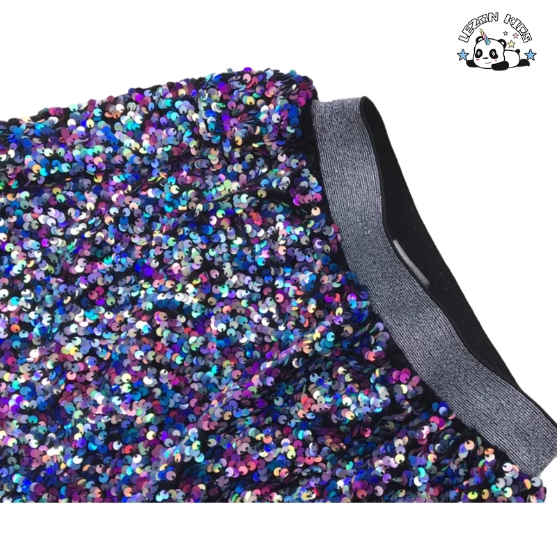 LEZONKIDS - Customizable Girls Performance Dressing Girls Colorful Sequin Clothing Fashion Girls Sequin Skirt